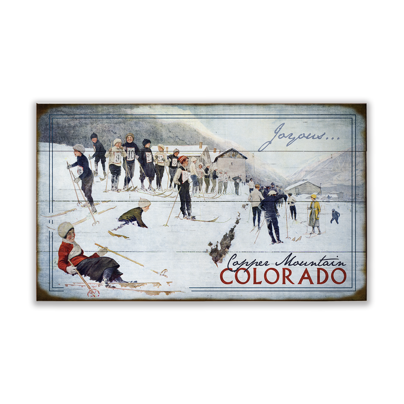Joyous Skiers 18 x 30