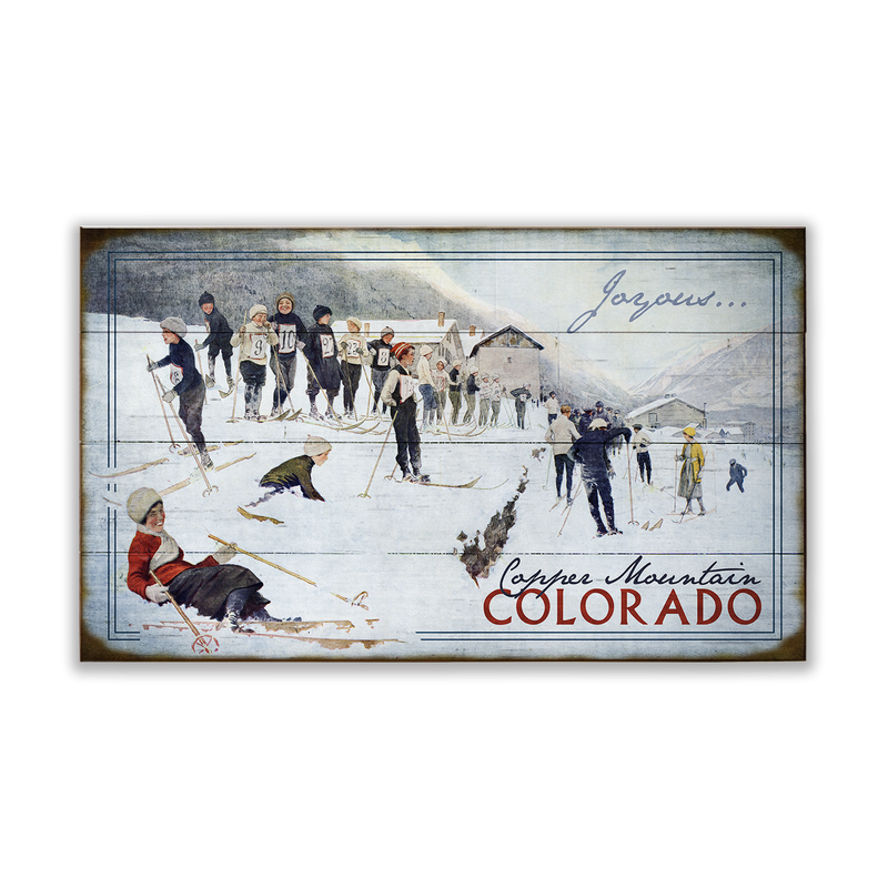 Joyous Skiers 18 x 30