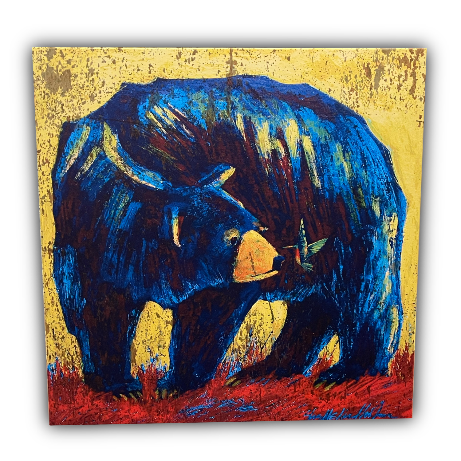Nosey Neighbor Bear Box Art 18 x 18