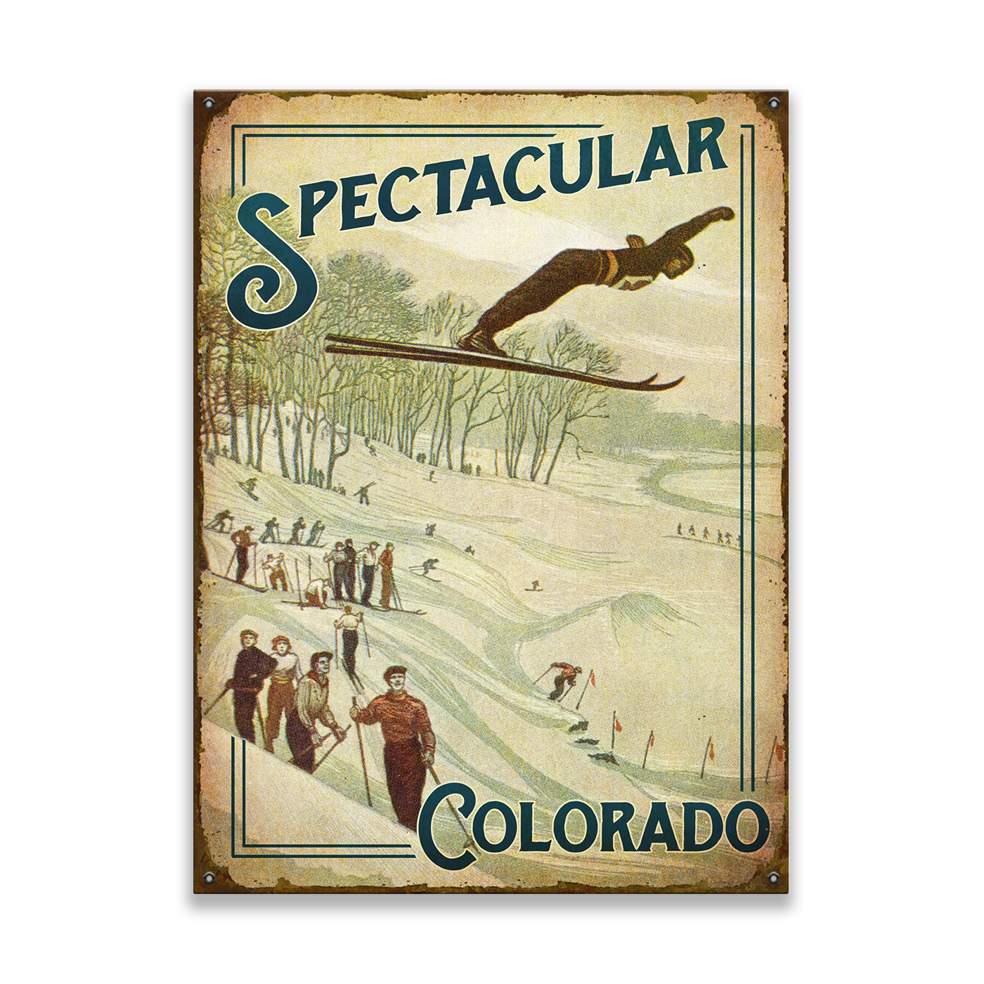 Muted Ski Jumper Sign 17 x 23