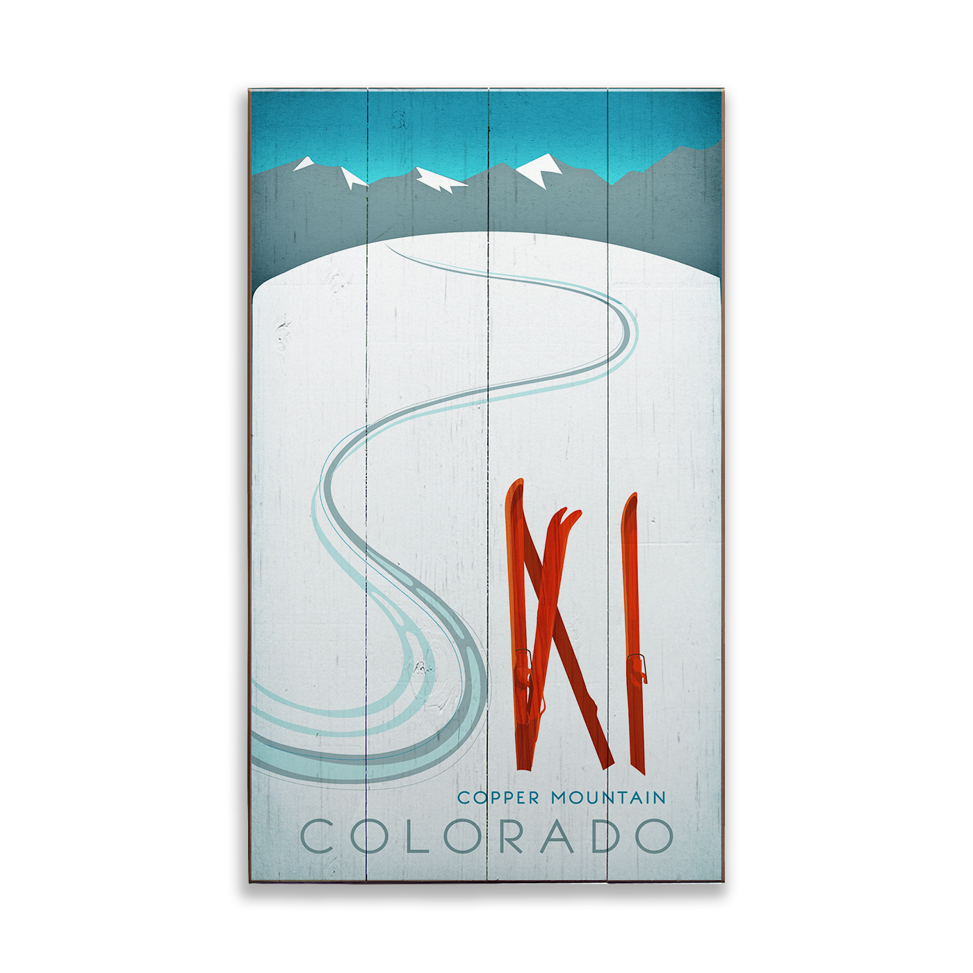 Ski Run Red Skis 18 x 30