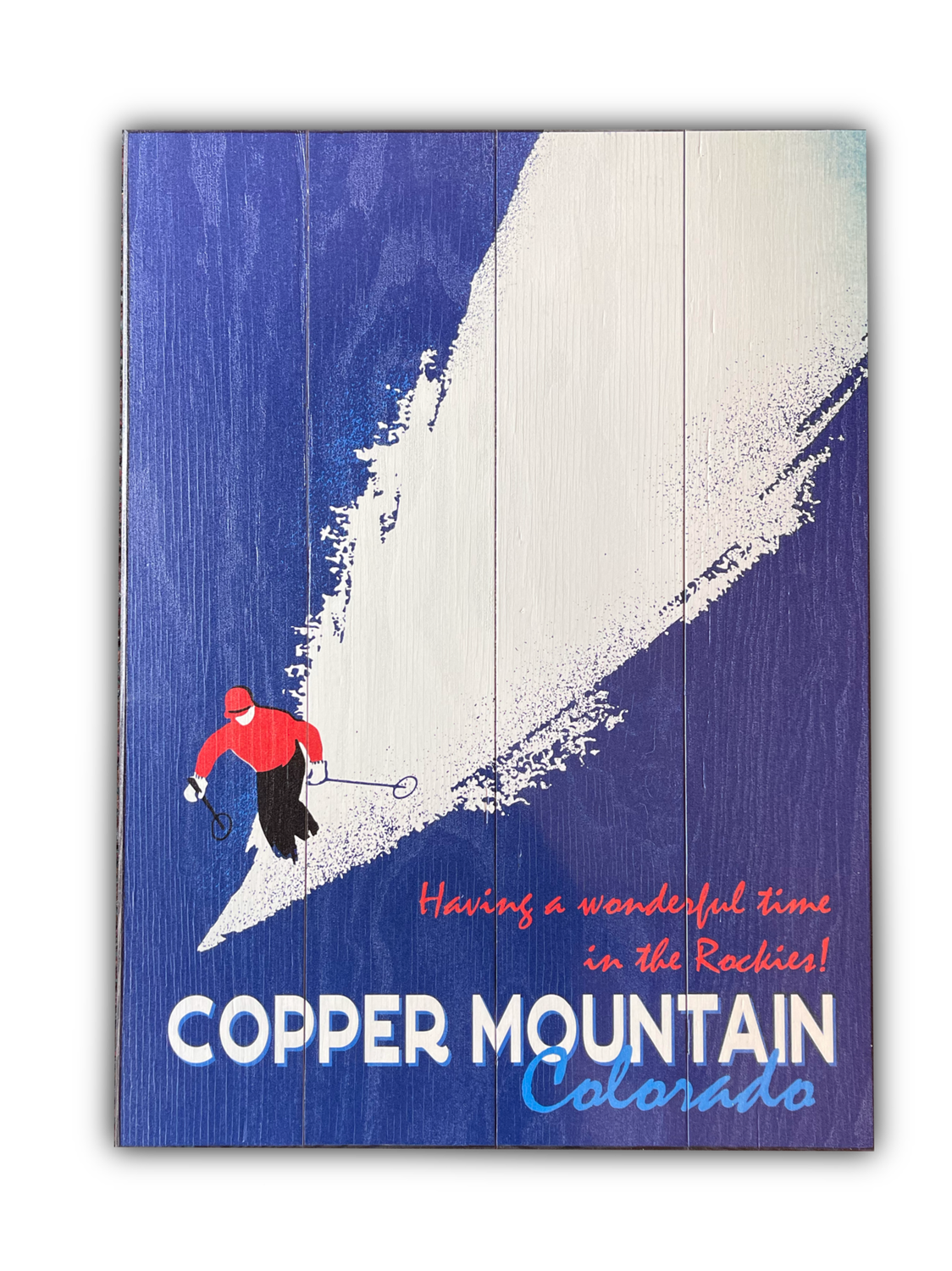 Downhill Skier Blue 23 x 31