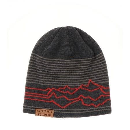 Highline Merino Beanie Mtn Lines Charcoal