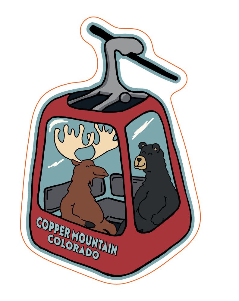 HAPPY GONDI MOOSE/BEAR RED Mini Sticker