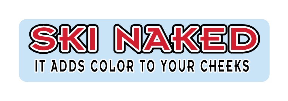 003 THREE COLOR SKI NAKED Mini Sticker
