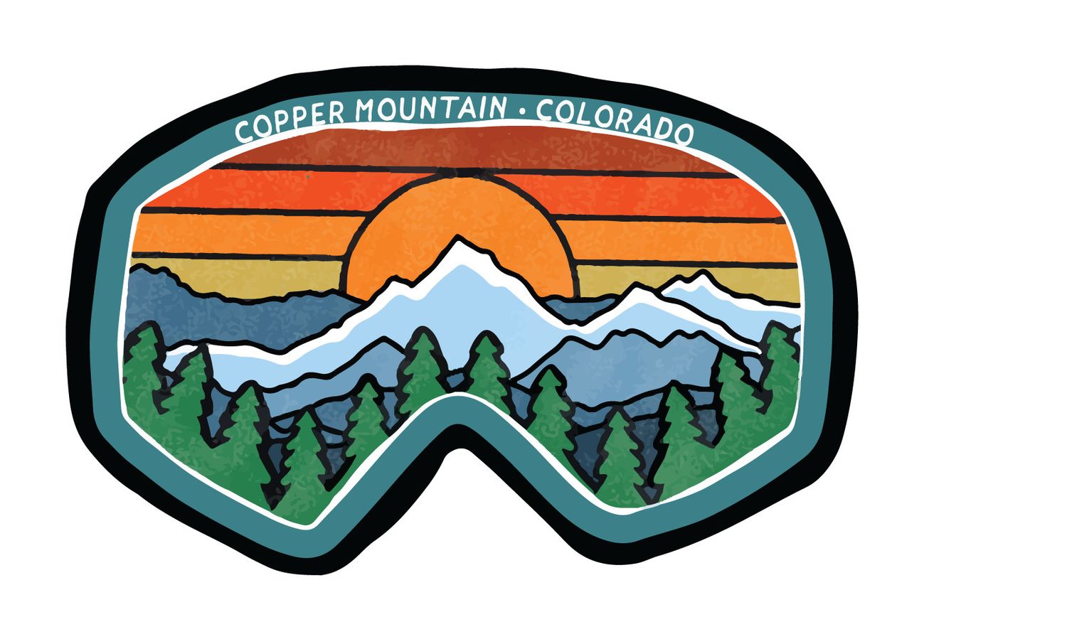 BEAM DREAM GOGGLES/MTNS/PINES Sticker