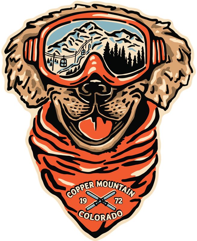 GAMBOL SKI/GOGGLES/DOG LC/FB Sticker