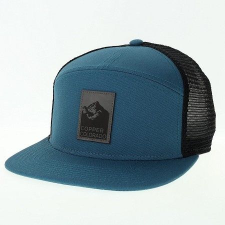 Marine Black Trucker Flat Brim