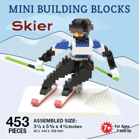 Skier Mini Building Blocks
