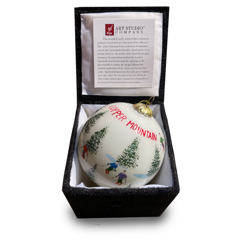 Skiing The Glades Hand Painted Ball Ornament