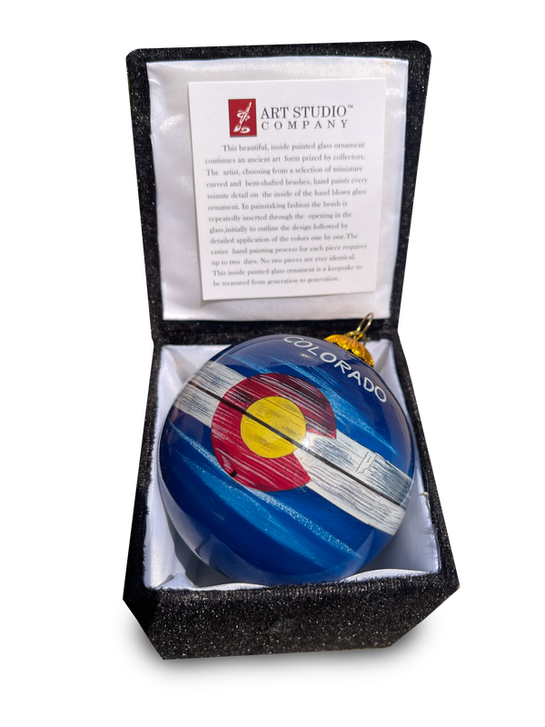 Colorado Flag Hand-Painted Ball Ornament