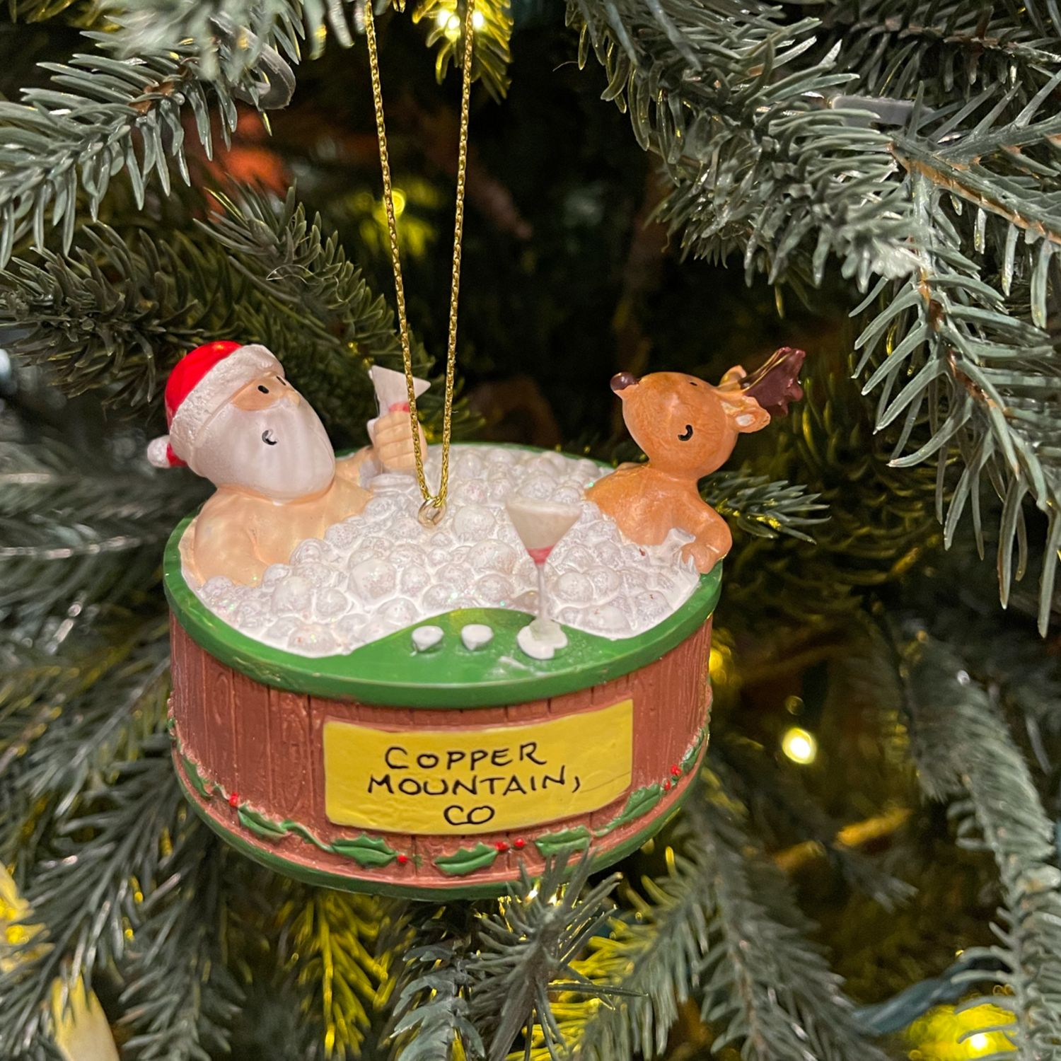 Hot Tubbing Santa Ornament