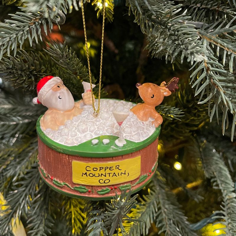 Hot Tubbing Santa Ornament