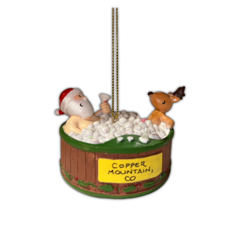 Hot Tubbing Santa Ornament