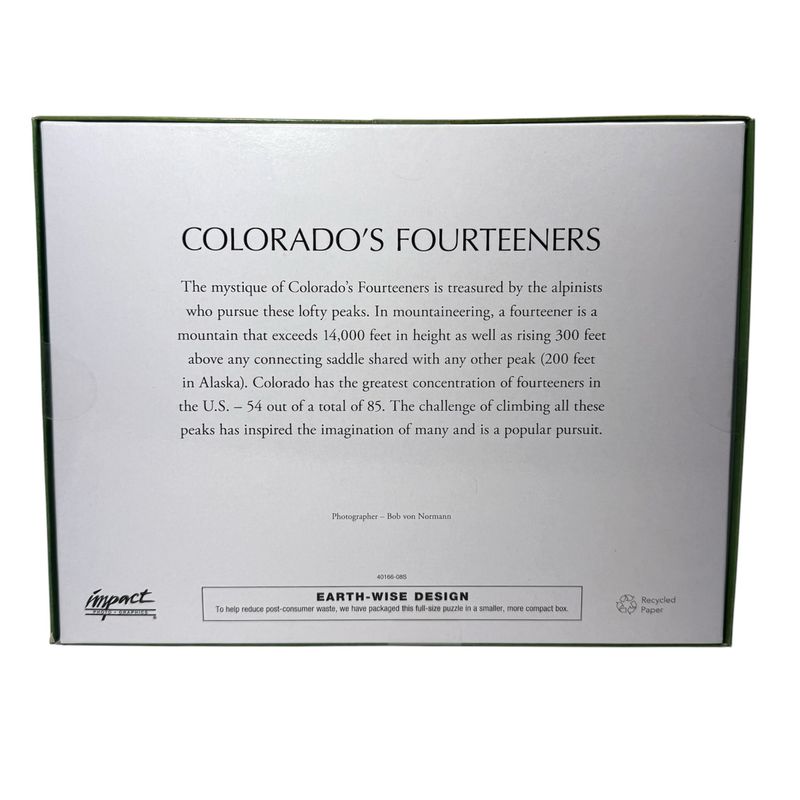 CO Fourteeners Puzzle 1000 Piece