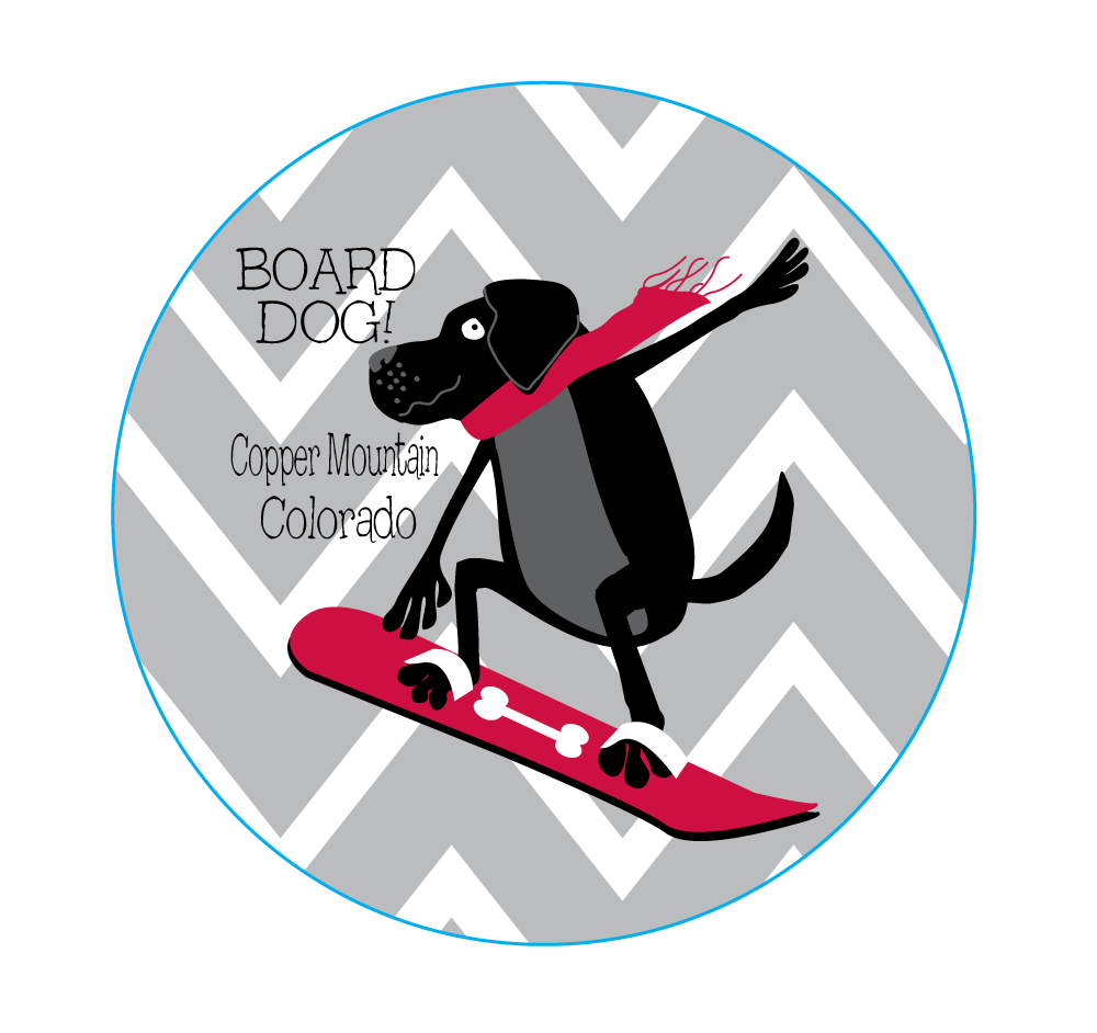 Well Balanced Board Dog Sticker
