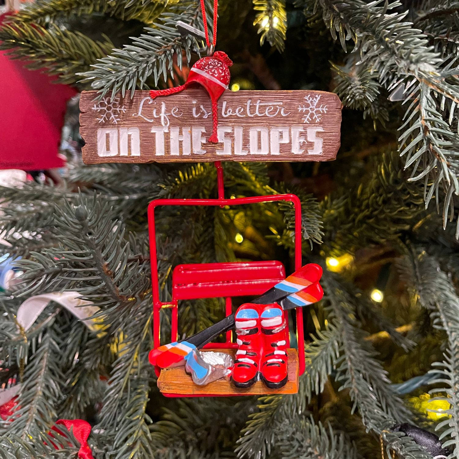 Ski Lift On The Slopes Ornament