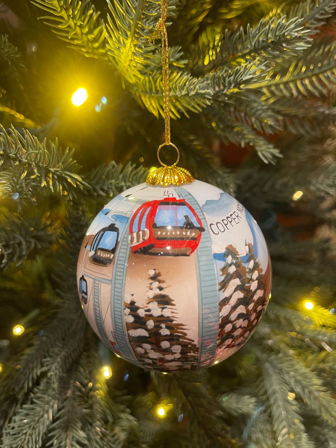 Gondola Hand Painted Ball Ornament