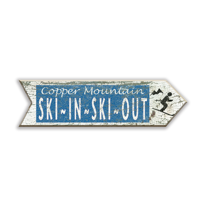 Ski In Ski Out Right Arrow Sign