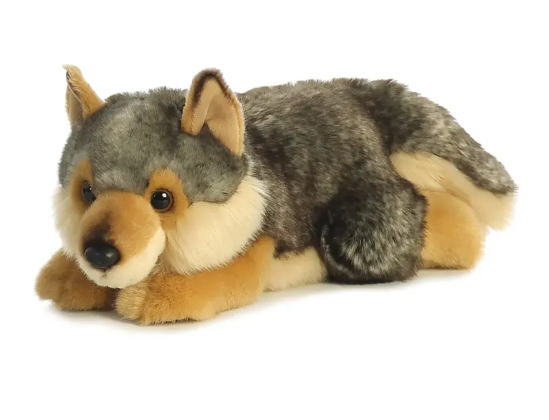 Wolf Lying Plush 11"
