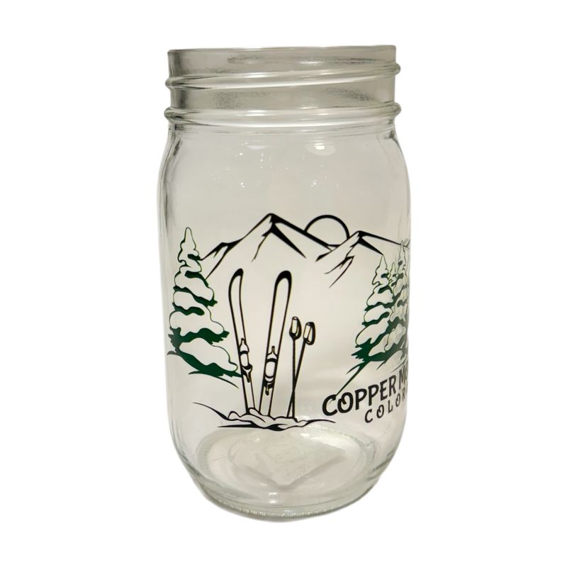 Ski Scene Mason Jar