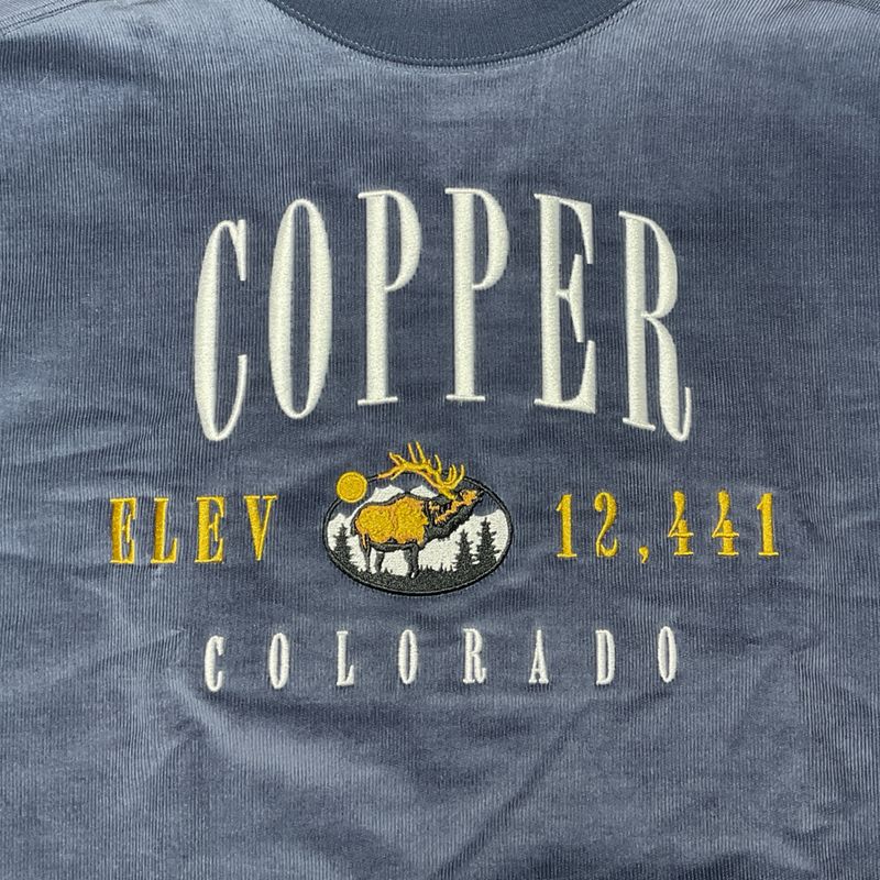 Bugling Elk Corded Crew Navy