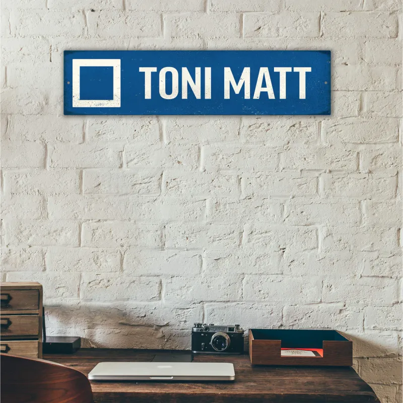 Custom Blue Landmark Trail Sign