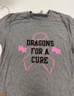 "Dragons For a Cure" Grey/Gray Tee Next Level Apparel, Size: Adult M