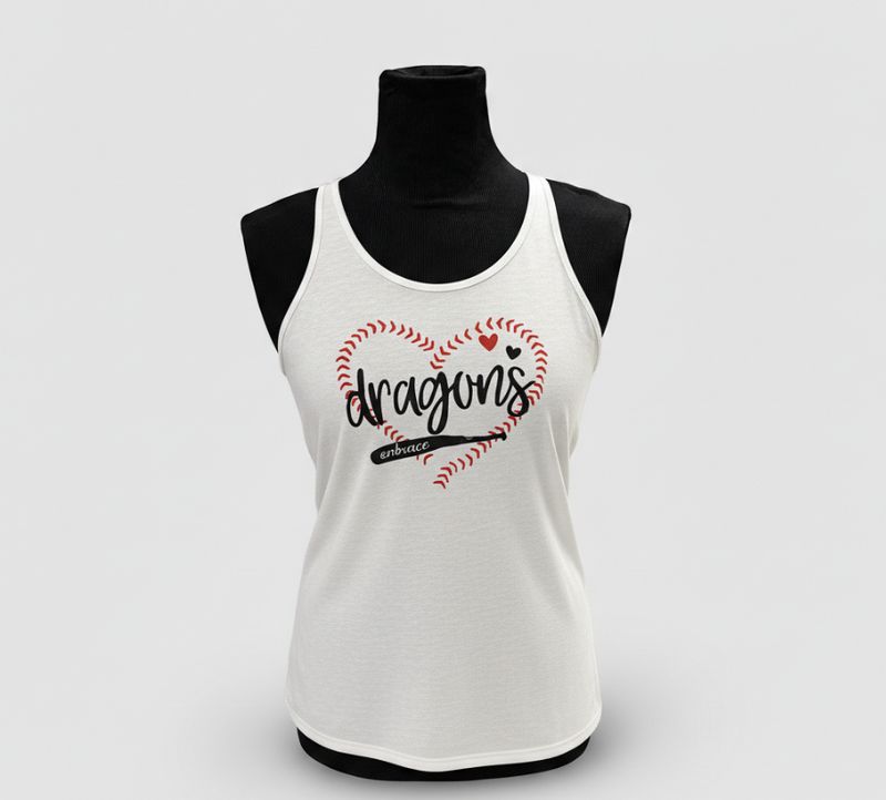 "Dragons Embrace" White Tank Top Bella+Canvas