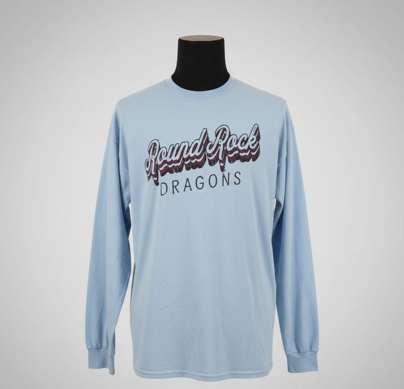Light Blue Gildan Long Sleeve "Round Rock Dragons"