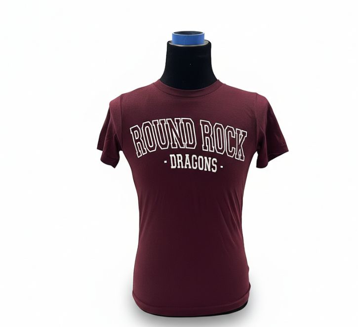Maroon "Round Rock Dragons" Tee Canvas