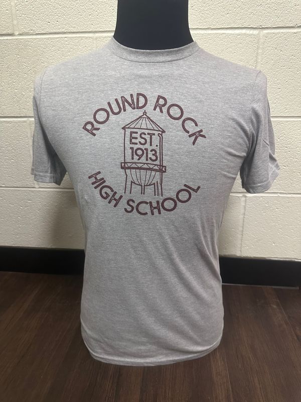 Gray/Grey Watertower "Round Rock High School" Tee