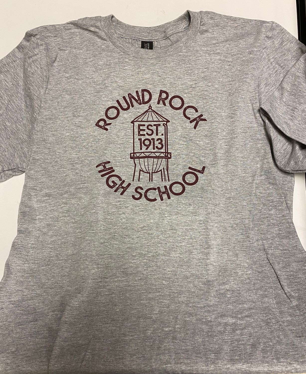 Gray/Grey Watertower "Round Rock High School" Tee, Size: S 1072