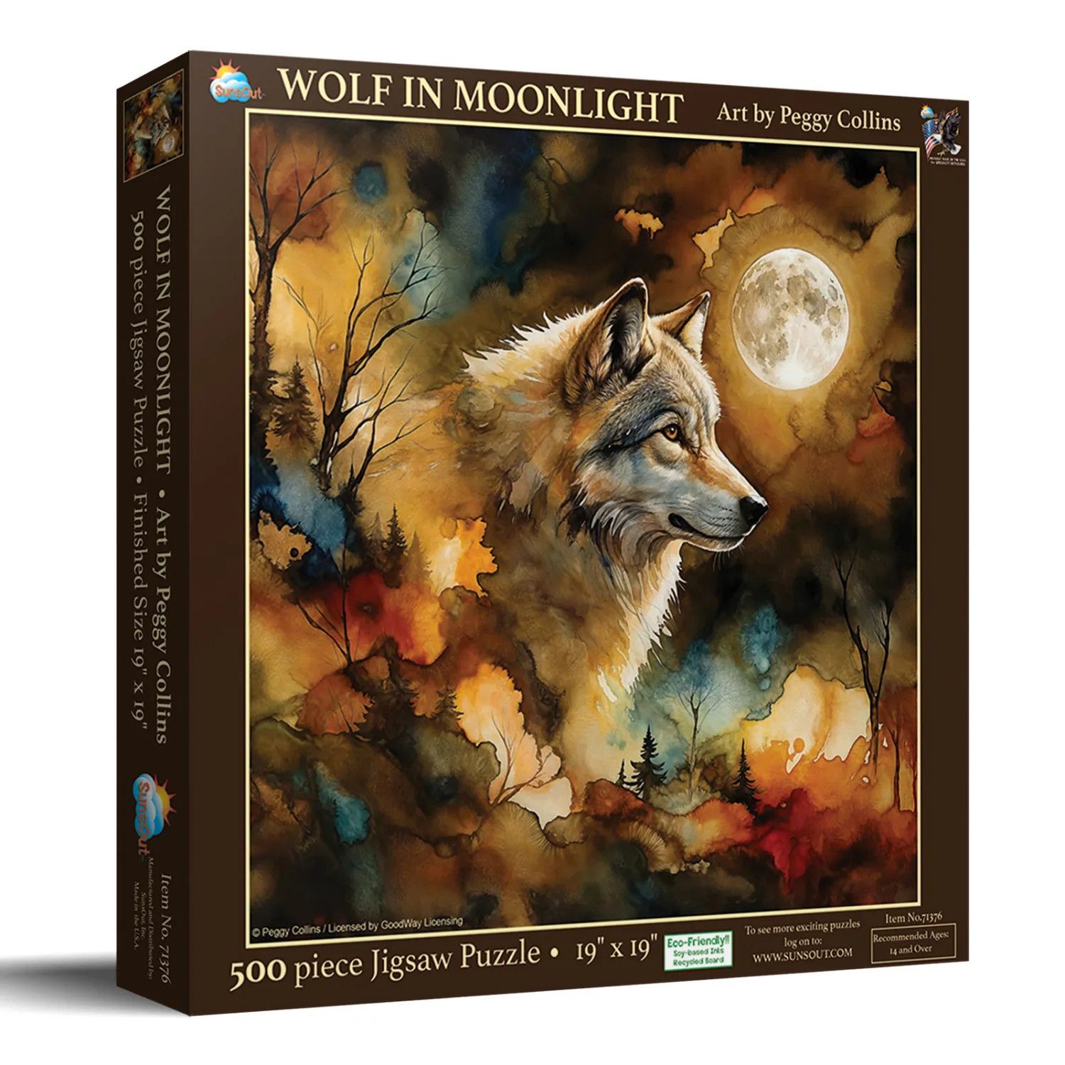 Wolf in Moonlight 500 pc