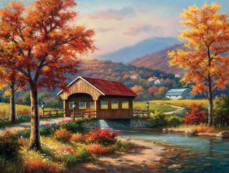 Covered Bridge in Fall 500 pc