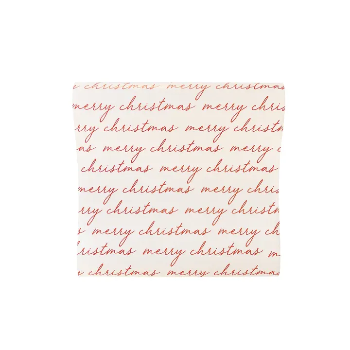 Believe Merry Christmas Script Paper Table Runner