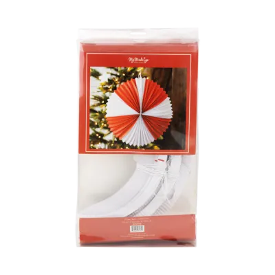 Red and Cream Accordion Paper Lanterns