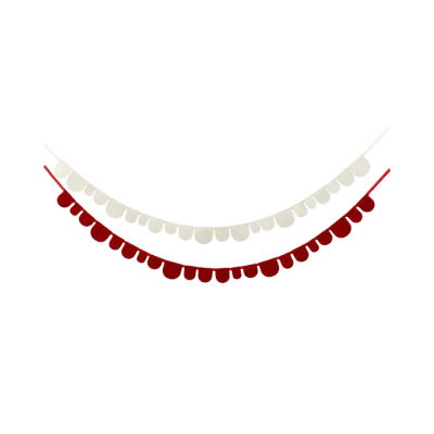 Red and Cream Scalloped Felt Banner Set