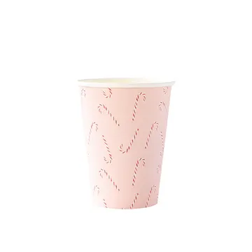 Whimsy Santa Scattered Candy Cane Paper Party Cups 8 ct