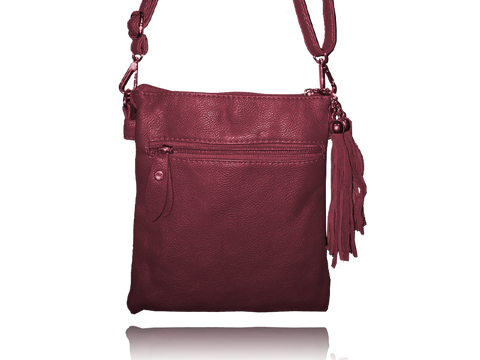 LA VOLTA Messenger Crossbody Bag , Color: Wine