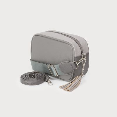 CARACOL Crossbody Bag w/2 Straps, Color: GREY