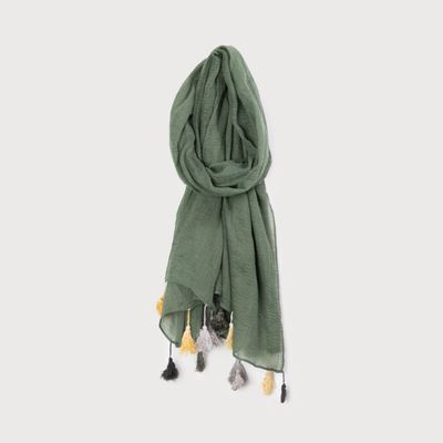 CARACOL Tassel Scarf, Color: Sage