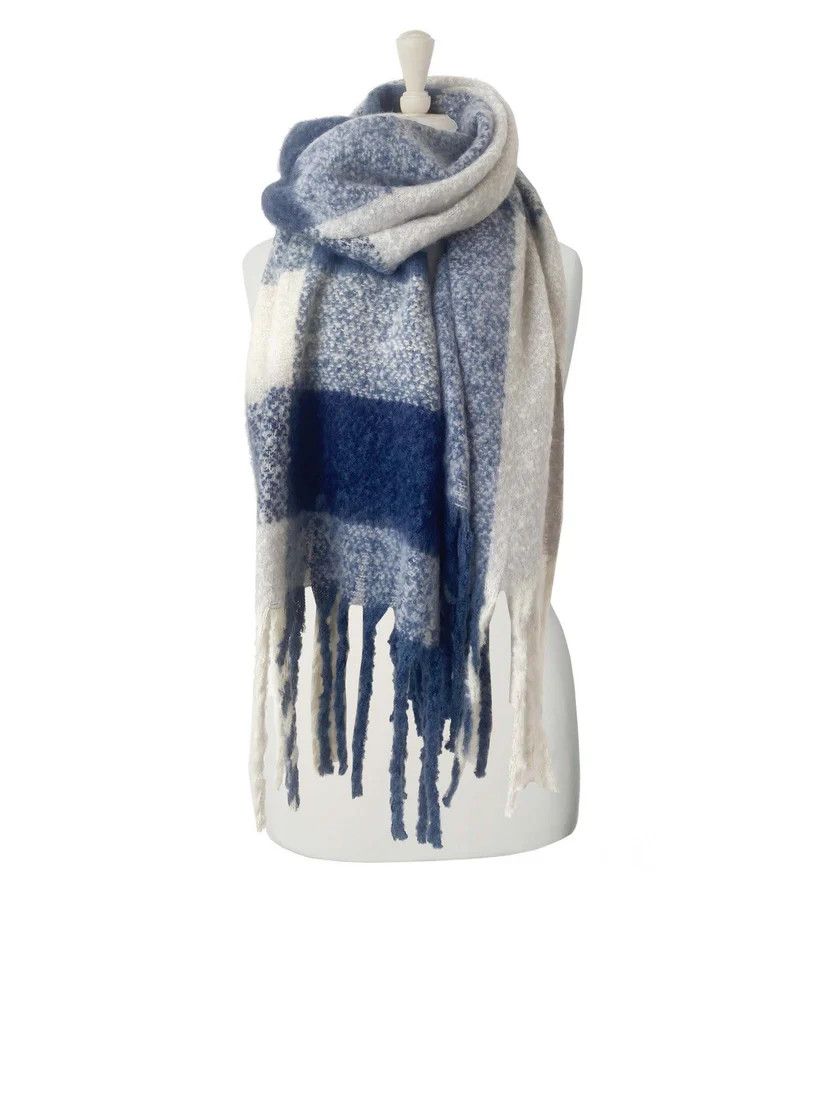 CARACOL Oversize Winter Plaid Scarf, Color: Bordeaux