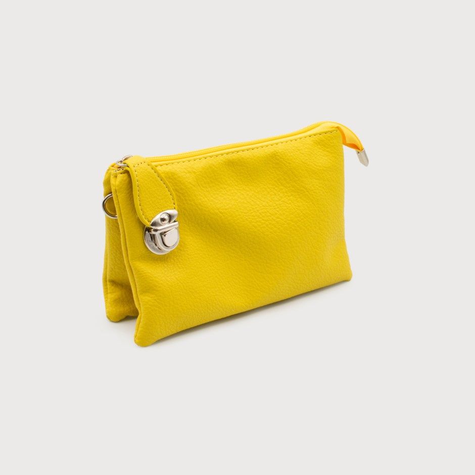 CARACOL Crossbody Clutch w/Pebble Finish, Color: Sunshine