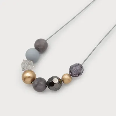 CARACOL Mixed Beads and metal On Adjustable Cord