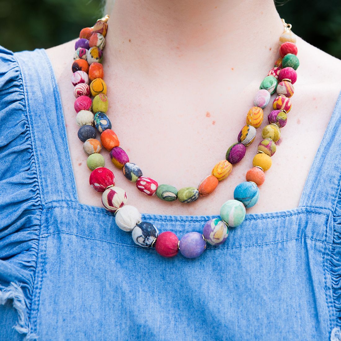 AASHA Two Layer Large Bead Necklace