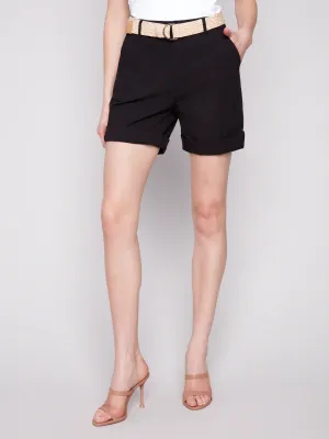 CHARLIE B Roll Up Shorts w/ Belt