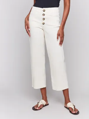 CHARLIE B Crop Pants w/ Button Fly