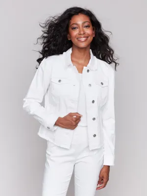 CHARLIE B Fringe Denim Jacket