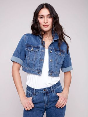 CHARLIE B Cropped Denim Jacket